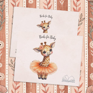 Tarjeta De Recepción Ballerina Bebé Niña Ducha Tutú Jirafa Libros