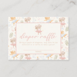 Tarjeta De Recepción Ballerina Mouse Tutu Emocionado Diaper Raffle