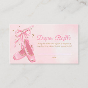 Tarjeta De Recepción Ballerina Pointe Shoes Diaper Raffle Ticket