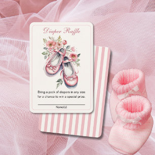 Tarjeta De Recepción Ballerina rosa vintage zapatillas Chica Diaper Raf