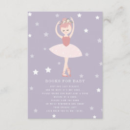 Tarjeta De Recepción Ballerina Stars Purple Baby Book Request