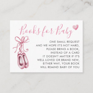 Tarjeta De Recepción Ballet rosa Ballet zapatillas libros Chicas para b