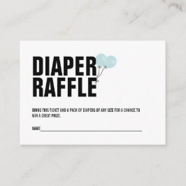 Tarjeta De Recepción Balón azul Baby Shower Diaper Raffle Ticket