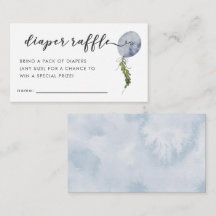 Balón azul Baby Shower Diaper Raffle Ticket