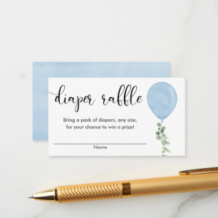 Tarjeta De Recepción Balón azul niño bebé ducha pañal rifa