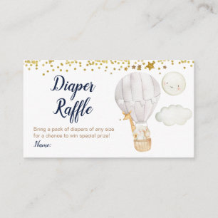 Tarjeta De Recepción Balón blanco de aire caliente Animales Diaper Raff