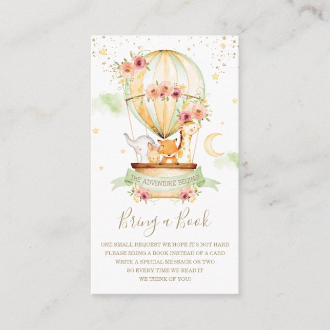 Tarjeta De Recepción Balón de aire caliente Bebés Bebés ducha Traer un  (Anverso)