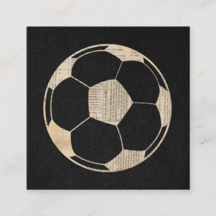 Tarjeta De Recepción Balón de fútbol de arte con periódico en negro