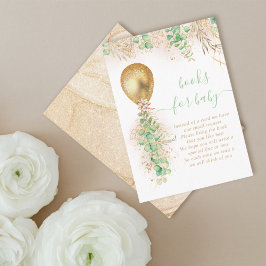 Tarjeta De Recepción Balón Eucalyptus Purpurina de Oro Libro Para Bebé