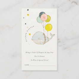 Tarjeta De Recepción Balón submarino Whale Diaper Raffle Baby Shower