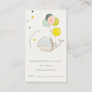 Tarjeta De Recepción Balón submarino Whale Diaper Raffle Baby Shower