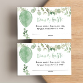 Tarjeta De Recepción Balón verde eucalipto bebé ducha diapé rifa