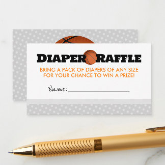 Tarjeta De Recepción Baloncesto Baby Shower Diaper Raffle Insertar Tarj