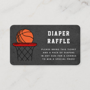 Tarjeta De Recepción Baloncesto Ball Sport Diaper Raffle Baby Shower