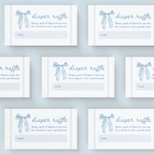 Baloncesto Blue Bow Boy Baby Shower Diaper Raffle