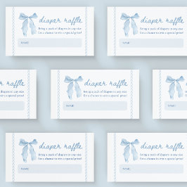 Tarjeta De Recepción Baloncesto Blue Bow Boy Baby Shower Diaper Raffle