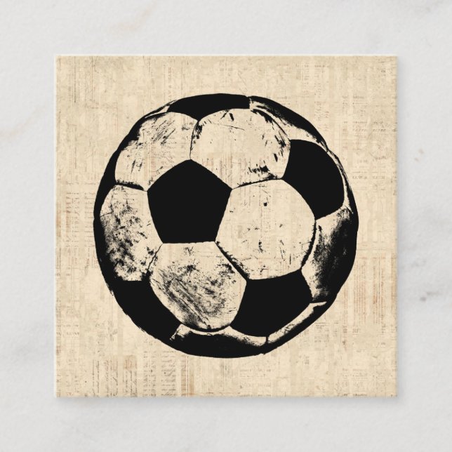 Tarjeta De Recepción Baloncesto de fútbol deportivo Arte Vintage Fútbol (Anverso)