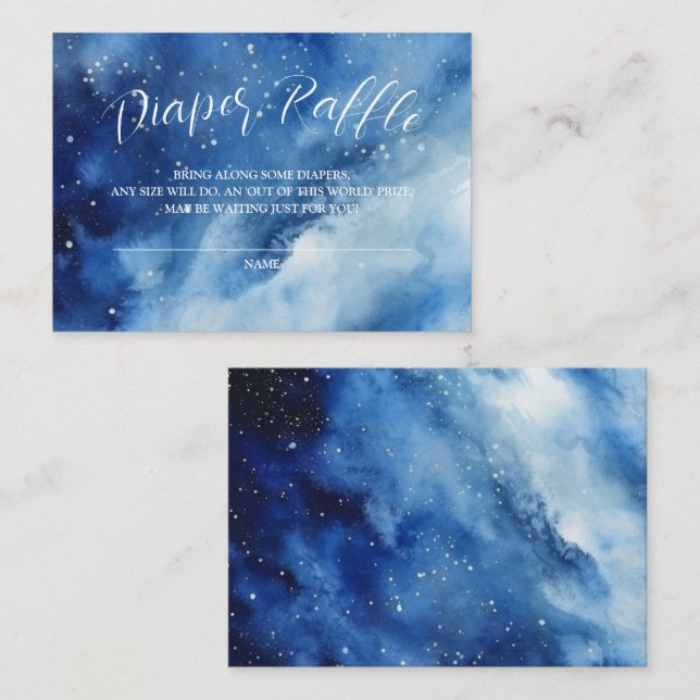 Tarjeta De Recepción Baloncesto de la galaxia del espacio azul Diaper R (Anverso / Reverso)