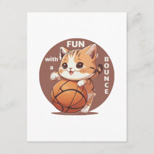 Tarjeta De Recepción baloncesto gatito
