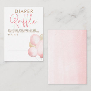 Tarjeta De Recepción Balones Baby Shower Diaper Raffle Ticket