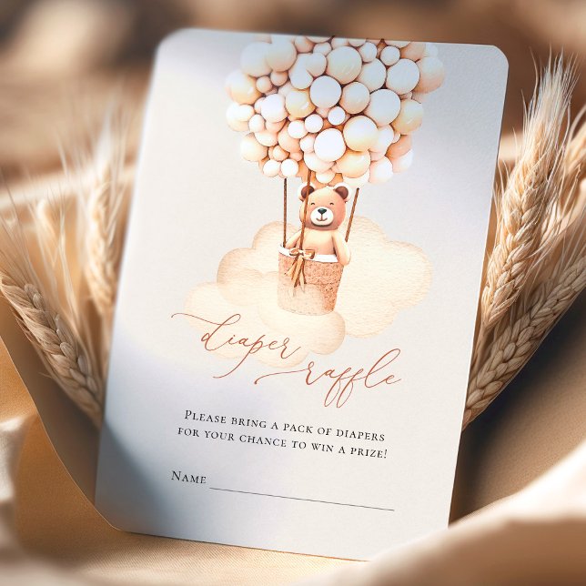 Tarjeta De Recepción Balones de oso marrón Diaper Raffle Entradas (Subido por el creador)