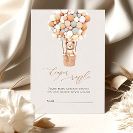 Tarjeta De Recepción Balones de oso marrón Diaper Raffle Tickets Enclos