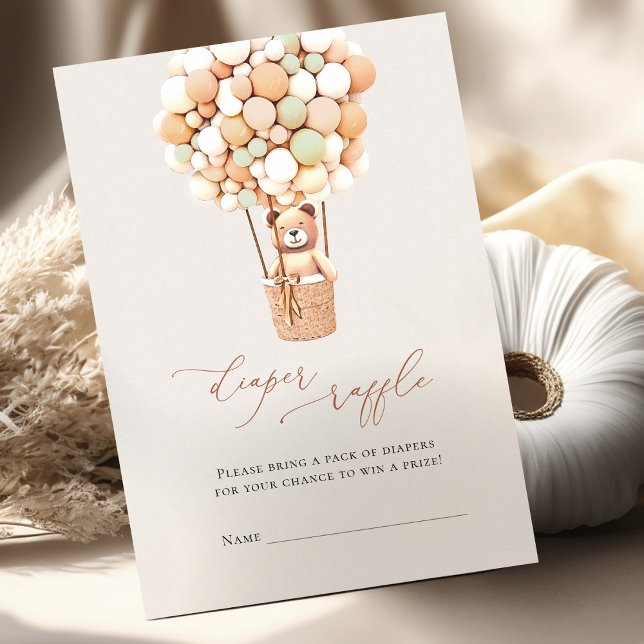 Tarjeta De Recepción Balones de oso marrón Diaper Raffle Tickets Enclos (Subido por el creador)