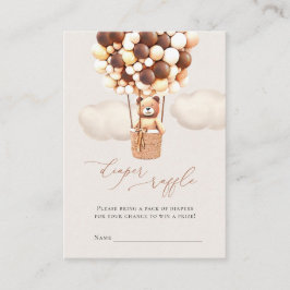 Tarjeta De Recepción Balones de oso marrón Diaper Raffle Tickets Enclos