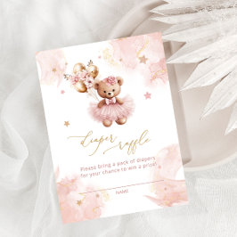 Tarjeta De Recepción Balones Teddy Bear Diaper Raffle Entradas