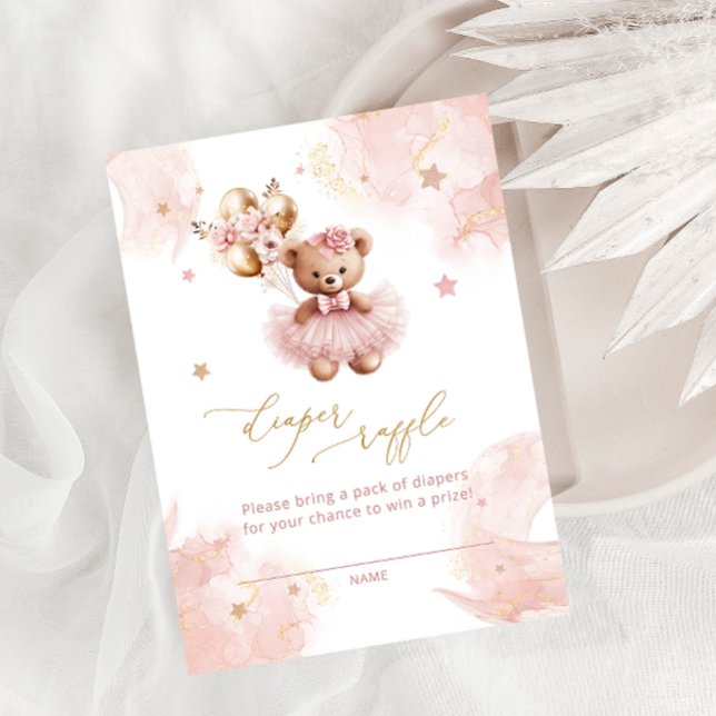 Tarjeta De Recepción Balones Teddy Bear Diaper Raffle Entradas (Subido por el creador)