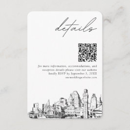 Tarjeta De Recepción Baltimore Boda Detalles modernos Código QR Pequeño