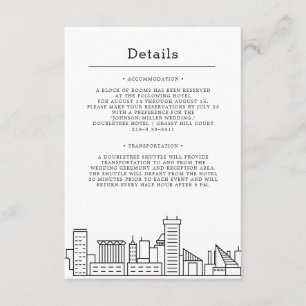 Tarjeta De Recepción Baltimore Boda   Información del invitado