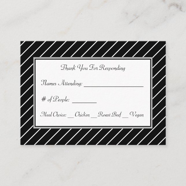 Tarjeta De Recepción Banda diagonal blanca (Anverso)