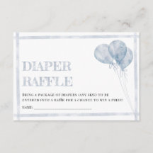Bandas Azules Modernas Globos Oh Boy Diaper Raffle