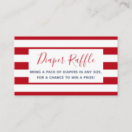Tarjeta De Recepción Bandas rojas blancas Baby Shower Diaper Raffle Tic