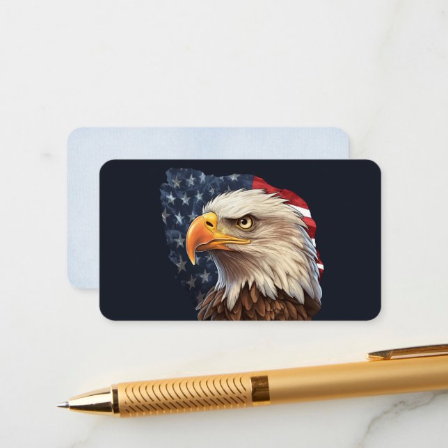 Tarjeta De Recepción Bandera americana águila calva (Anverso/Reverso In Situ)
