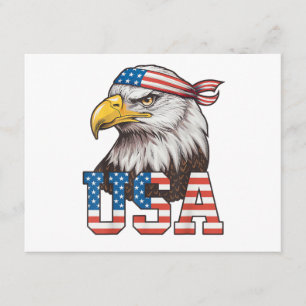 Tarjeta De Recepción Bandera Americana De EE. UU. Hombres Mujeres Niños