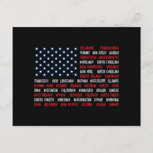 Tarjeta De Recepción Bandera Americana de los Estados Unidos Todos los 