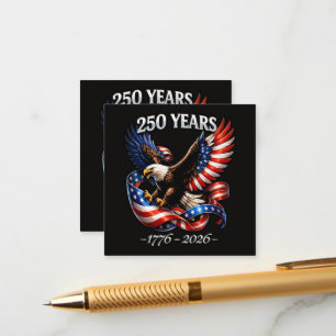 Tarjeta De Recepción Bandera Americana del Águila del Aniversario de 25