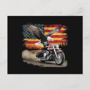 Tarjeta De Recepción Bandera Americana Motocicleta Tshirt Estados Unido