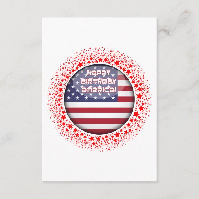 Tarjeta De Recepción Bandera circular rodeada de estrellas rojas. (Anverso)