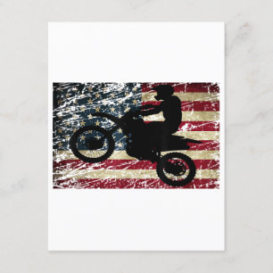 Tarjeta De Recepción Bandera de Dirt Bike Estados Unidos Camiseta Motoc