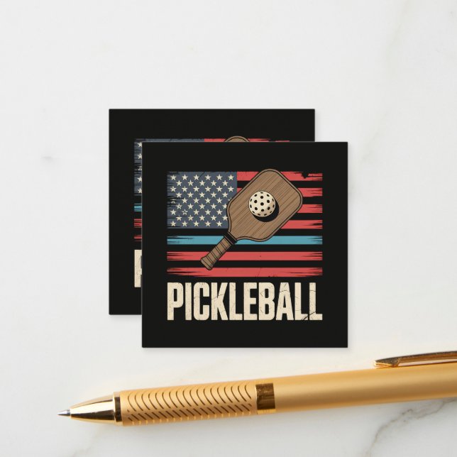 Tarjeta De Recepción Bandera de EE. UU. Pickleball (Anverso/Reverso In Situ)