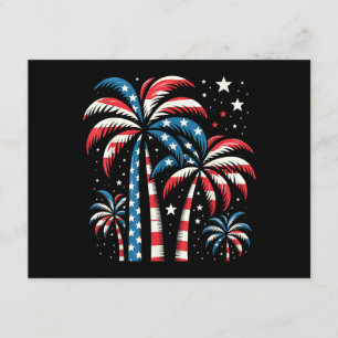 Tarjeta De Recepción Bandera de los EEUU de verano 4 de julio