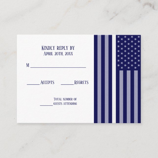 Tarjeta De Recepción Bandera delgada de la línea blanca (Anverso)