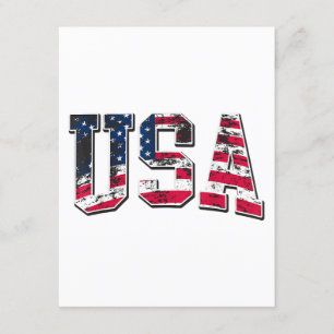 Tarjeta De Recepción Bandera estadounidense de época