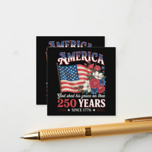 Tarjeta De Recepción Bandera floral de América 250 años