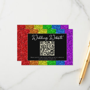 Tarjeta De Recepción bandera LGBT arcoíris destellos boda gay lesbiana