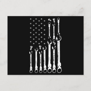 Tarjeta De Recepción Bandera Mecánica Mecánica Americana Bandera Patrió
