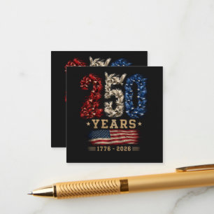 Tarjeta De Recepción Bandera Patriótica del Águila Americana 250 Años